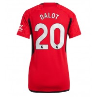 Camisa de Futebol Manchester United Diogo Dalot #20 Equipamento Principal Mulheres 2023-24 Manga Curta